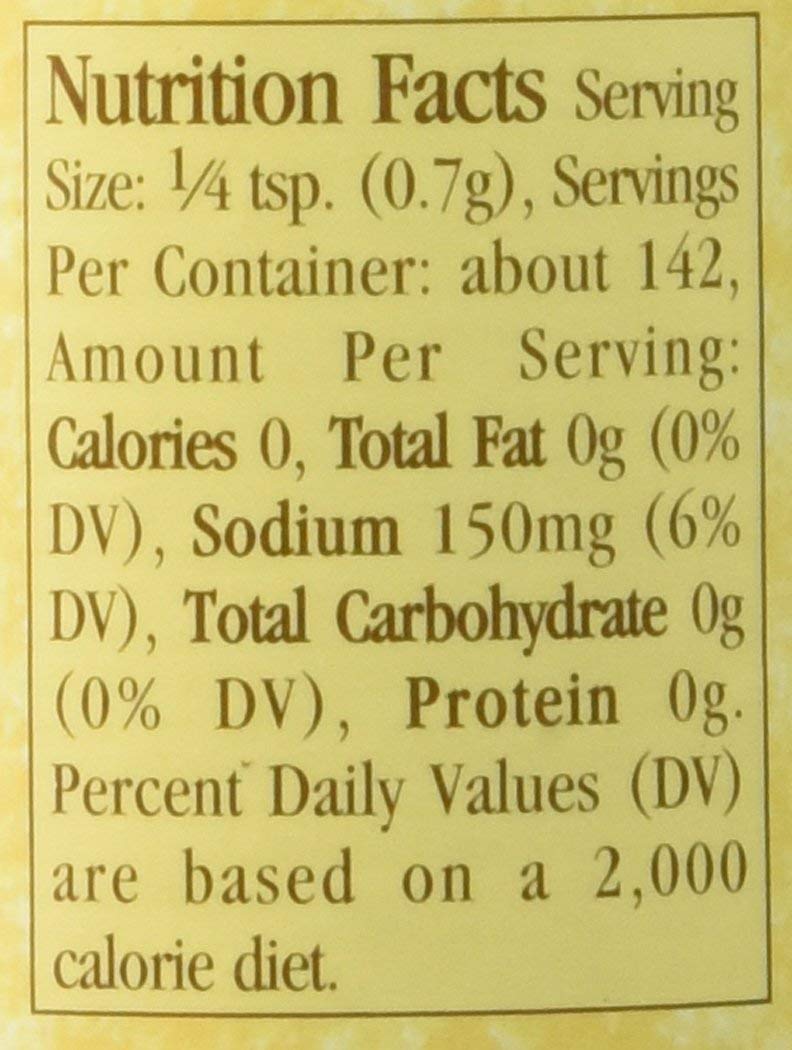 Spice Islands Beau Monde Seasoning label view highlighting premium ingredients for versatile cooking