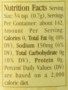Spice Islands Beau Monde Seasoning label view highlighting premium ingredients for versatile cooking
