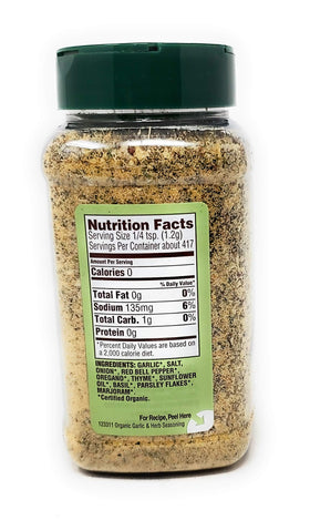 Spice Islands Organic Garlic and Herb Seasoning over pasta delivers elevated, savory flavor