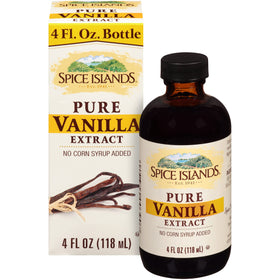 Spice Islands Vanilla Extract pour-spout image, easy drizzle for muffins and pancakes.