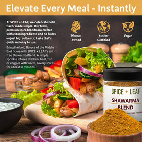 Close-up of SPICE + LEAF Shawarma blend with cumin, coriander, and sumac aroma.