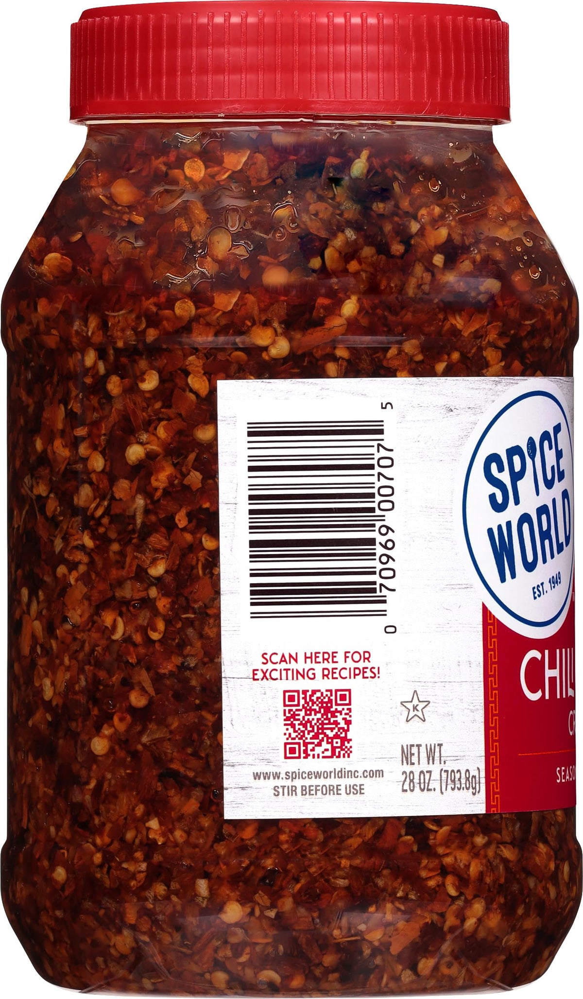 Spice World Chili Onion Crunch granules sprinkled over cooked food.