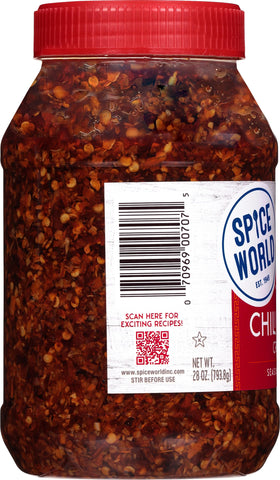 Spice World Chili Onion Crunch granules sprinkled over cooked food.
