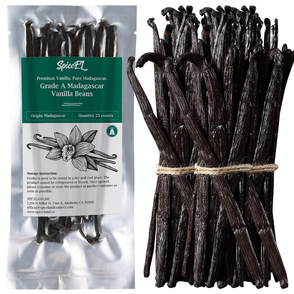 SPICEEL Madagascar vanilla beans 5-7 inches ready for premium baking and extracts