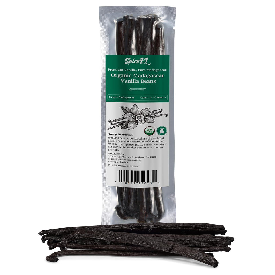 SPICEEL Madagascar vanilla beans pods from Grade A harvest for rich flavor.