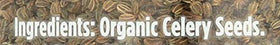 SPICELY Celery Seeds on shelf showcases organic, gluten-free, non-GMO quality.
