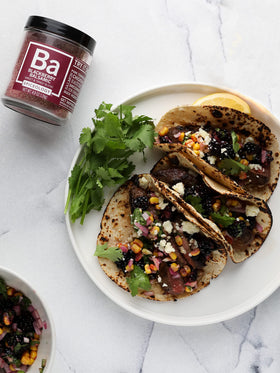 Spiceology Blackberry Balsamic Seasoning on duck to enhance savory glaze.