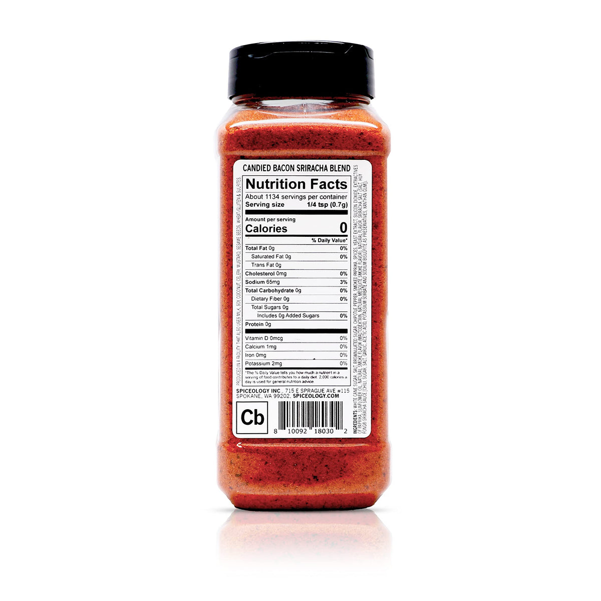 Spiceology Candied Bacon Sriracha Spice Blend pour cap for glossy glazes.