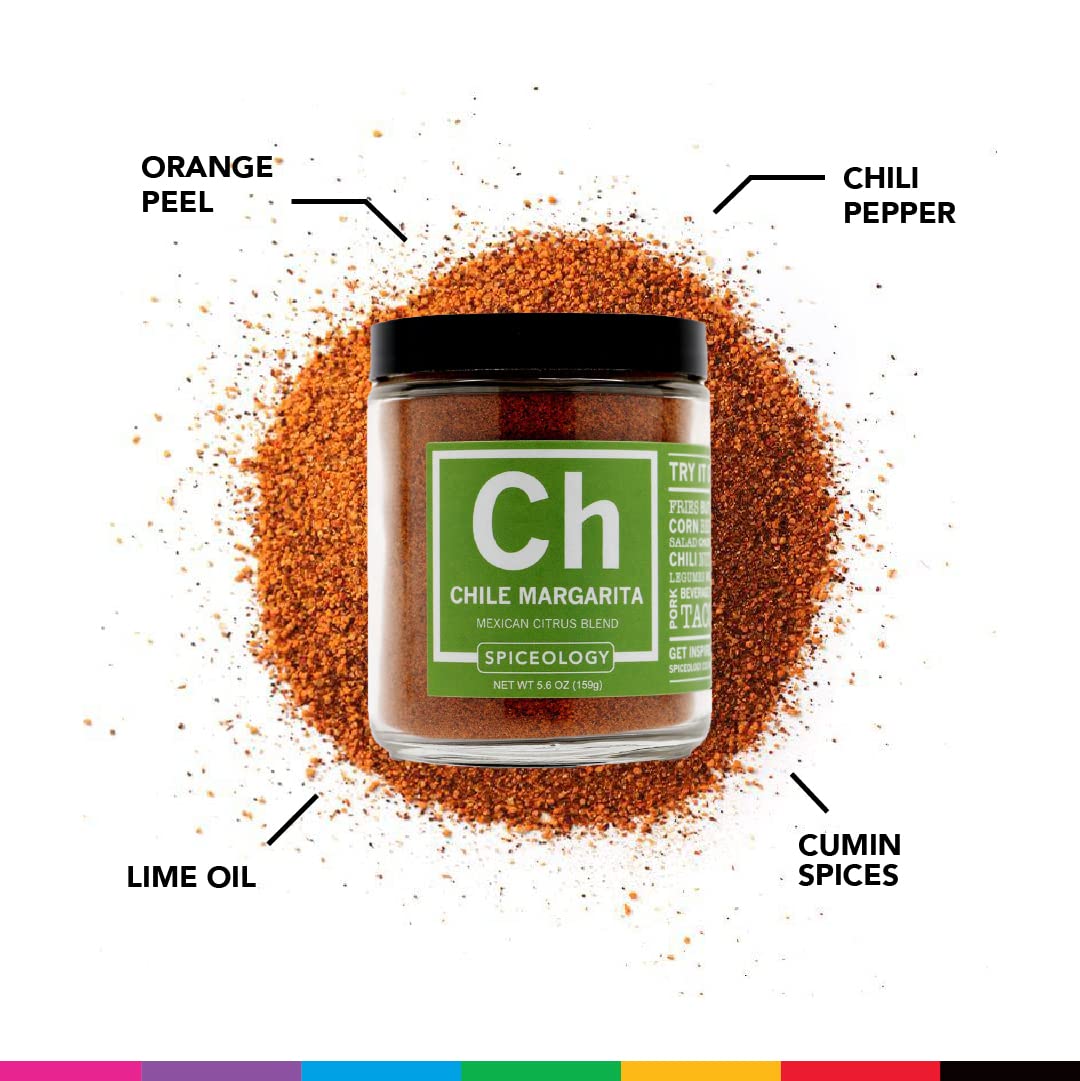 Spiceology Chile Margarita rub on grilled chicken with vibrant citrus glaze.