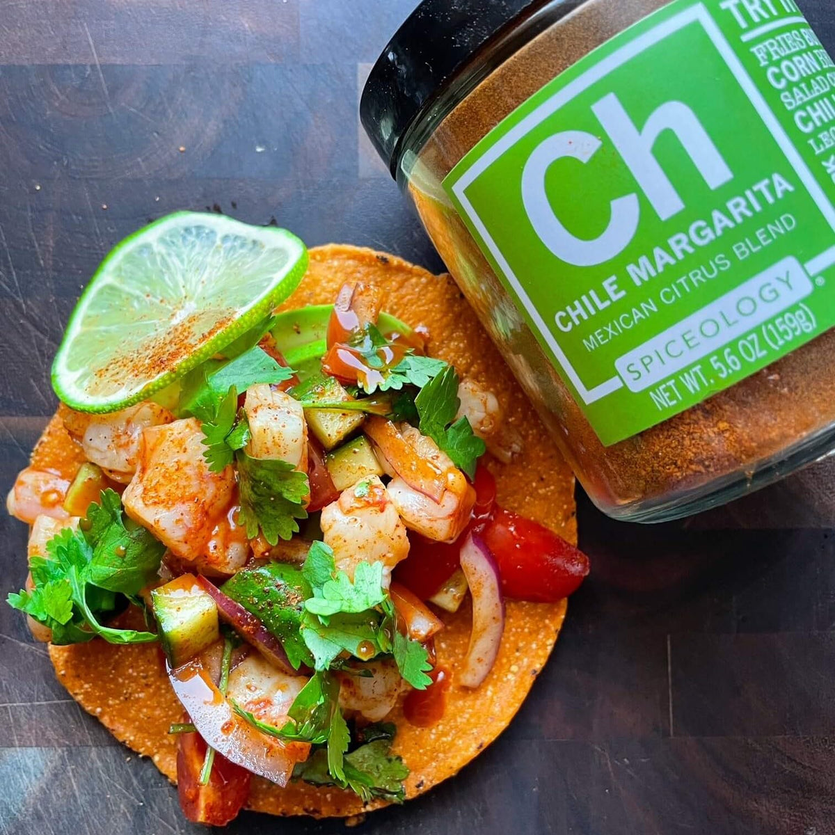 Spiceology Chile Margarita rub with seafood for citrus kick.