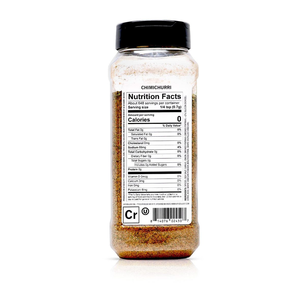 Spiceology Chimichurri seasoning sprinkle shown on meat