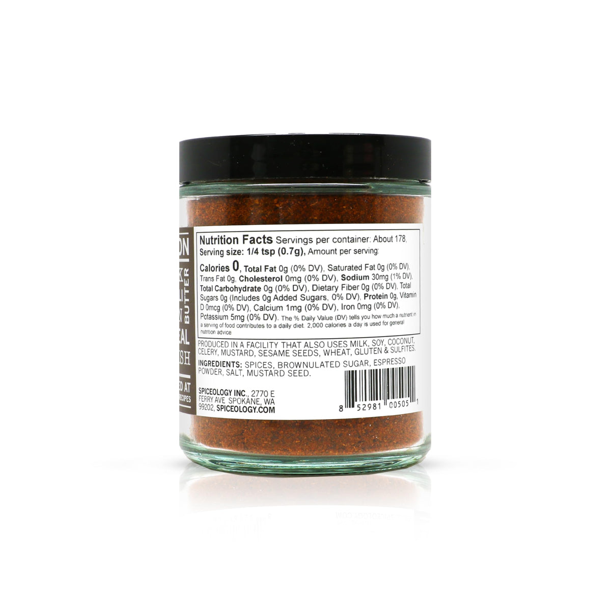 Spiceology Cowboy Crust Espresso Chile jar close-up shows rub texture