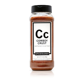Spiceology Cowboy Crust Espresso Seasoning Jar for bold, even flavor in every rub.