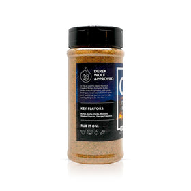 Packaging shows a 10.4 oz jar ready for outdoor cooking with Spiceology Cowboy Butter.
