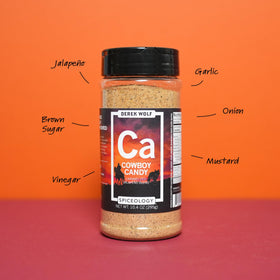 Spiceology Cowboy Candy smoked brisket image highlights bold sweet heat