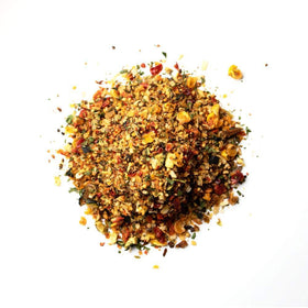 Spiceology Derek Wolf Gaucho Steakhouse Rub drying spice tray captures textured red pepper bits