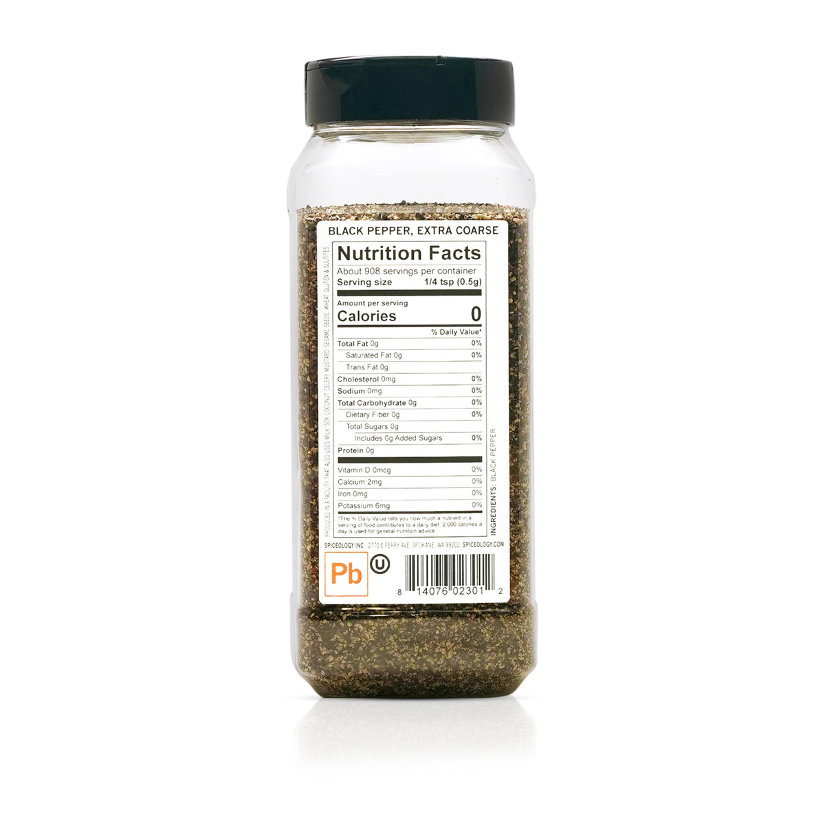 Close-up of dense Spiceology pepper grains showing texture