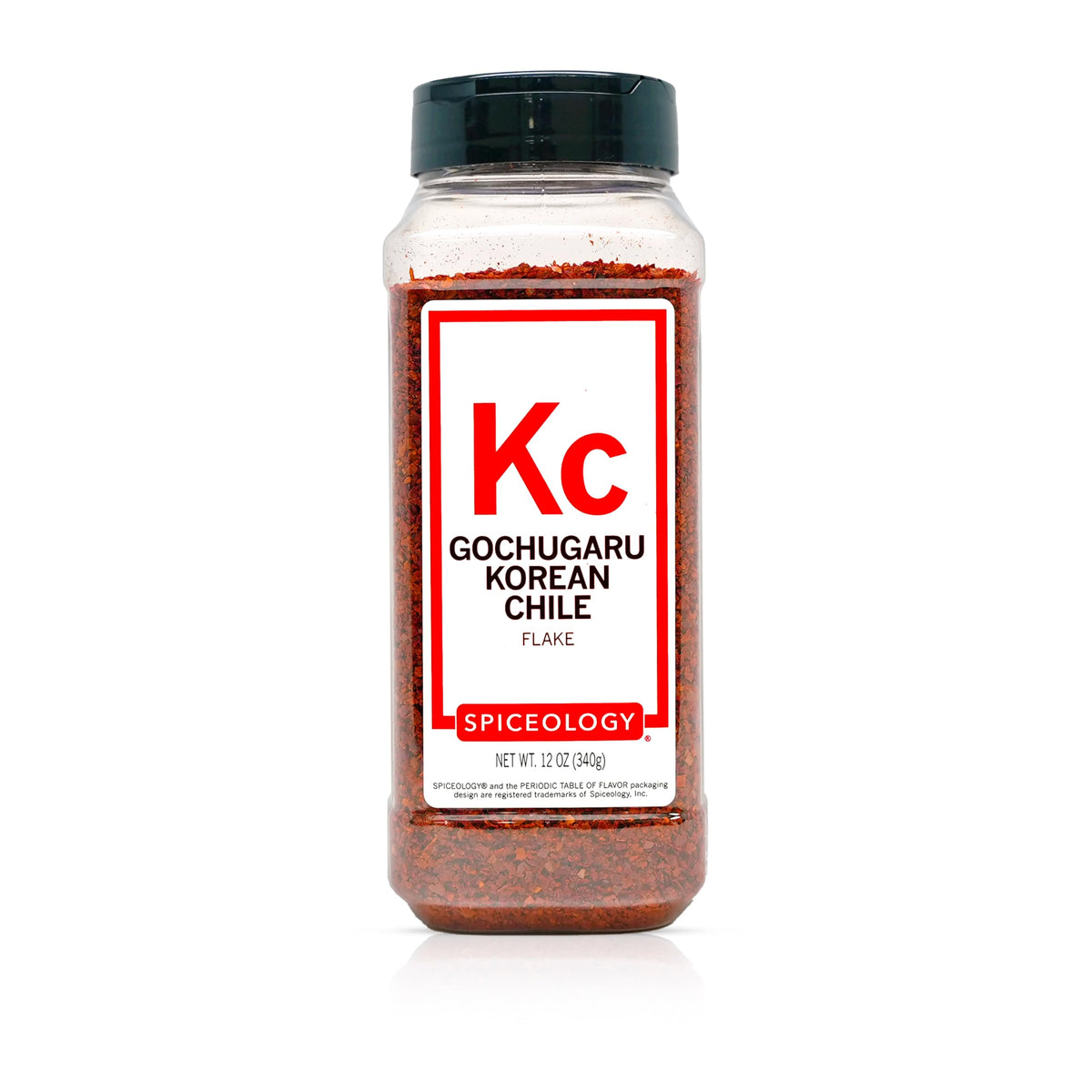 Spiceology Gochugaru bottle with fresh-ground flakes for smoky, mild heat ideal for kimchi.