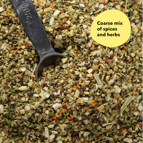 Spiceology Greek Freak dried herbs and peppers deliver bold Mediterranean notes.