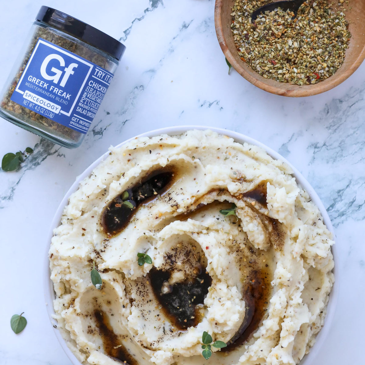 Spiceology Greek Freak gyro meat prepared with the seasoning blend.