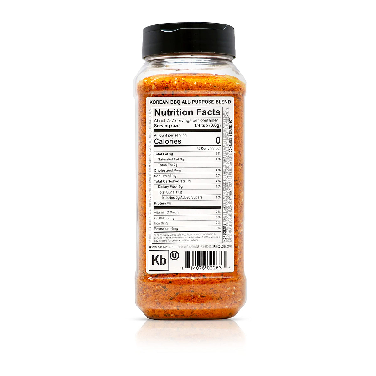 Spiceology Korean BBQ Seasoning jars closeup highlights sesame seeds for deeper flavor.