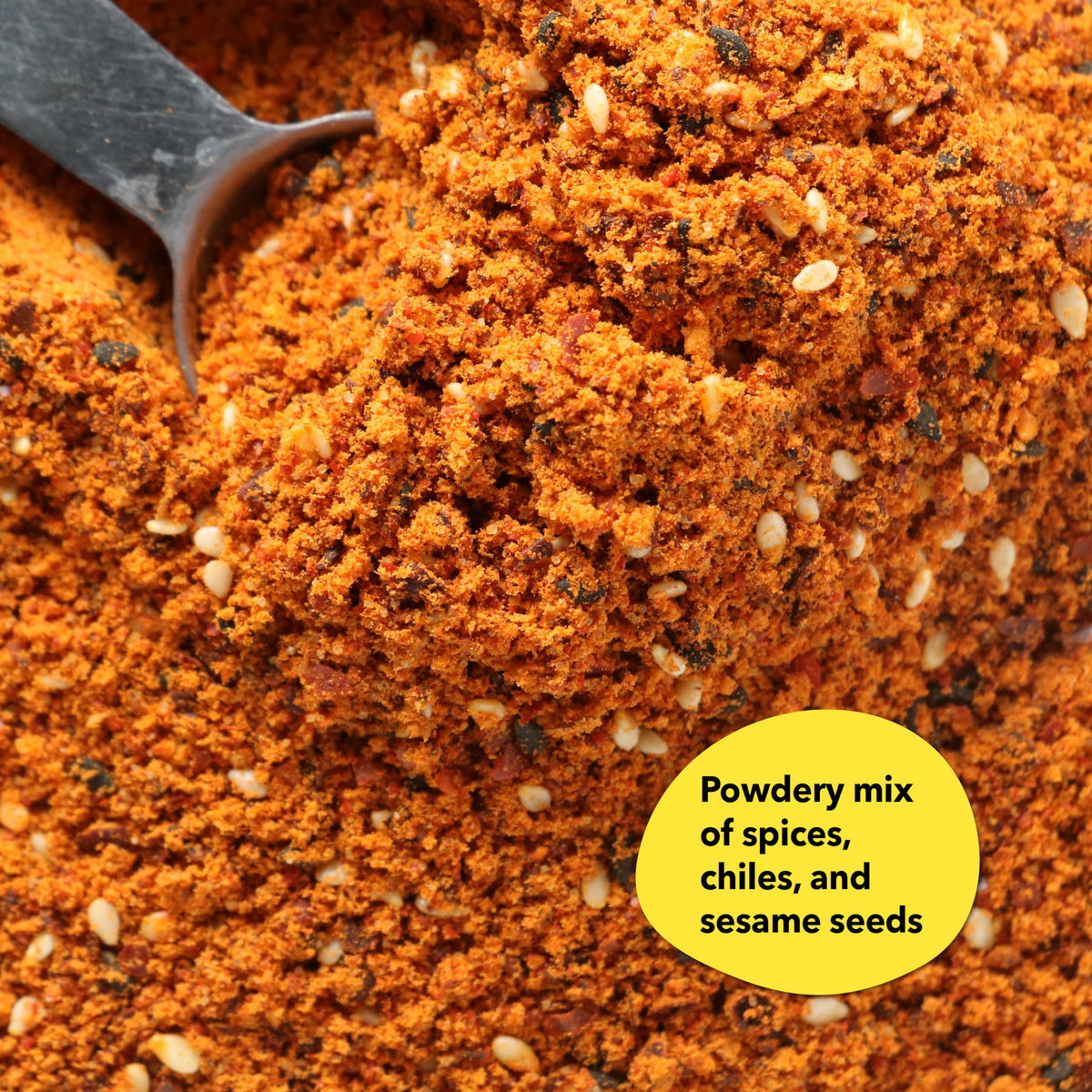 Spiceology Korean BBQ Seasoning sesame flakes closeup ready for stir fry meals.
