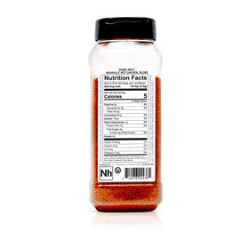 Spiceology Nashville Hot seasoning pour highlighting versatile spice for pork, shrimp, and steak.