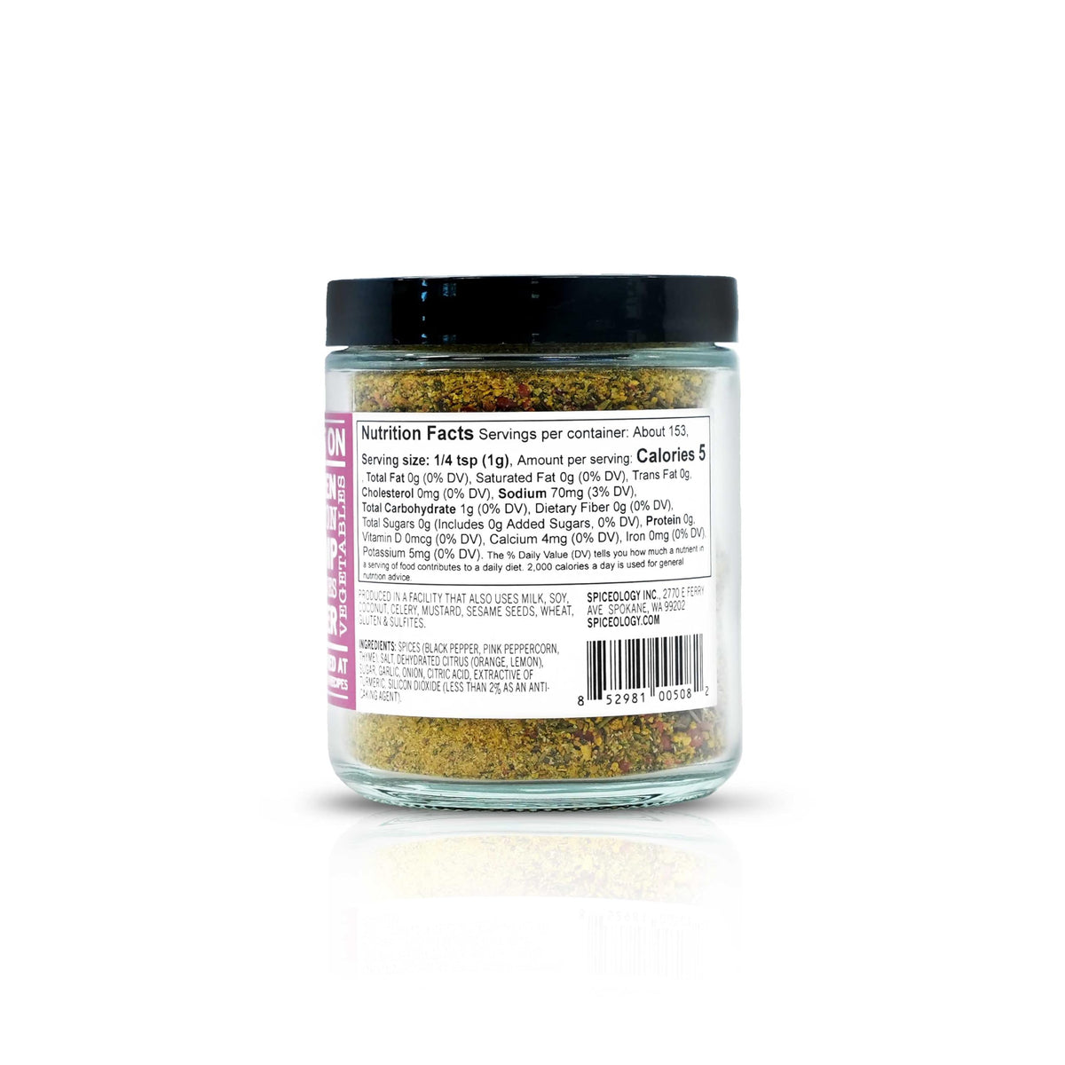 Spiceology Pink Peppercorn Lemon Thyme jar keeps seasoning handy for grilling