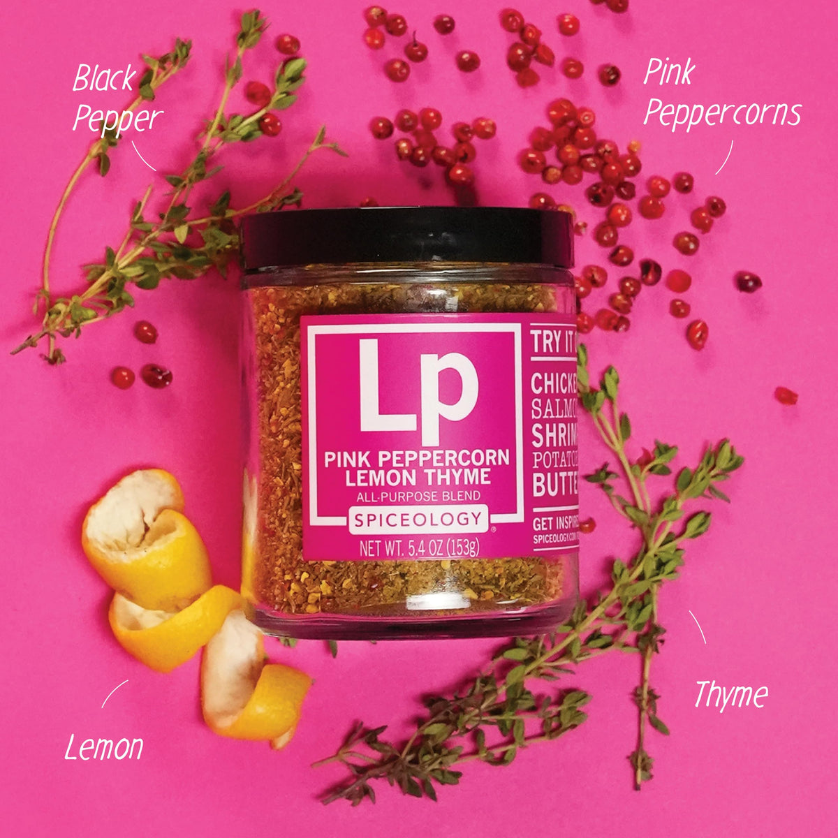 Spiceology Pink Peppercorn Lemon Thyme on salmon adds bright flavor