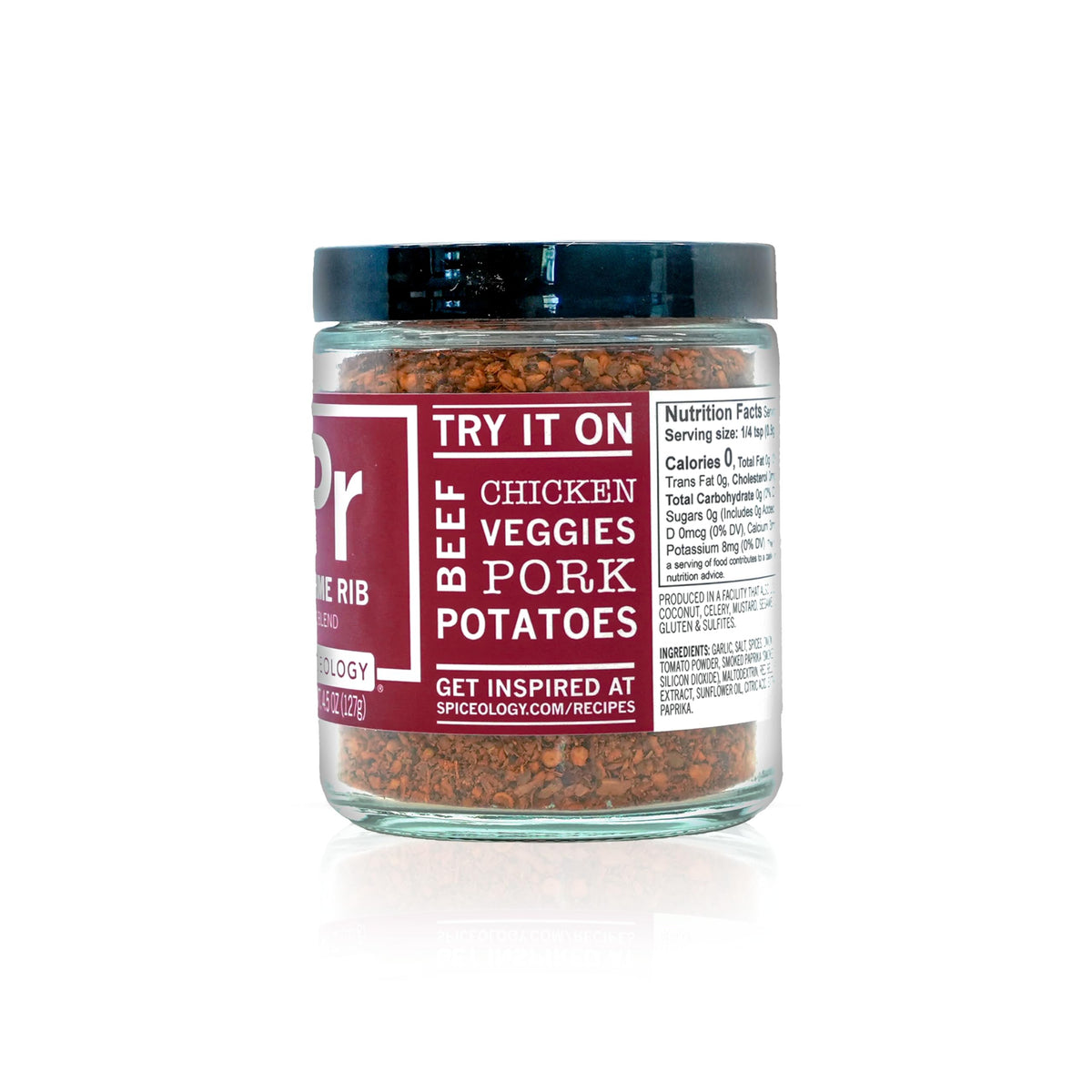 Spiceology Prime Rib Rub pour demonstrates easy seasoning flow for quick preparation.