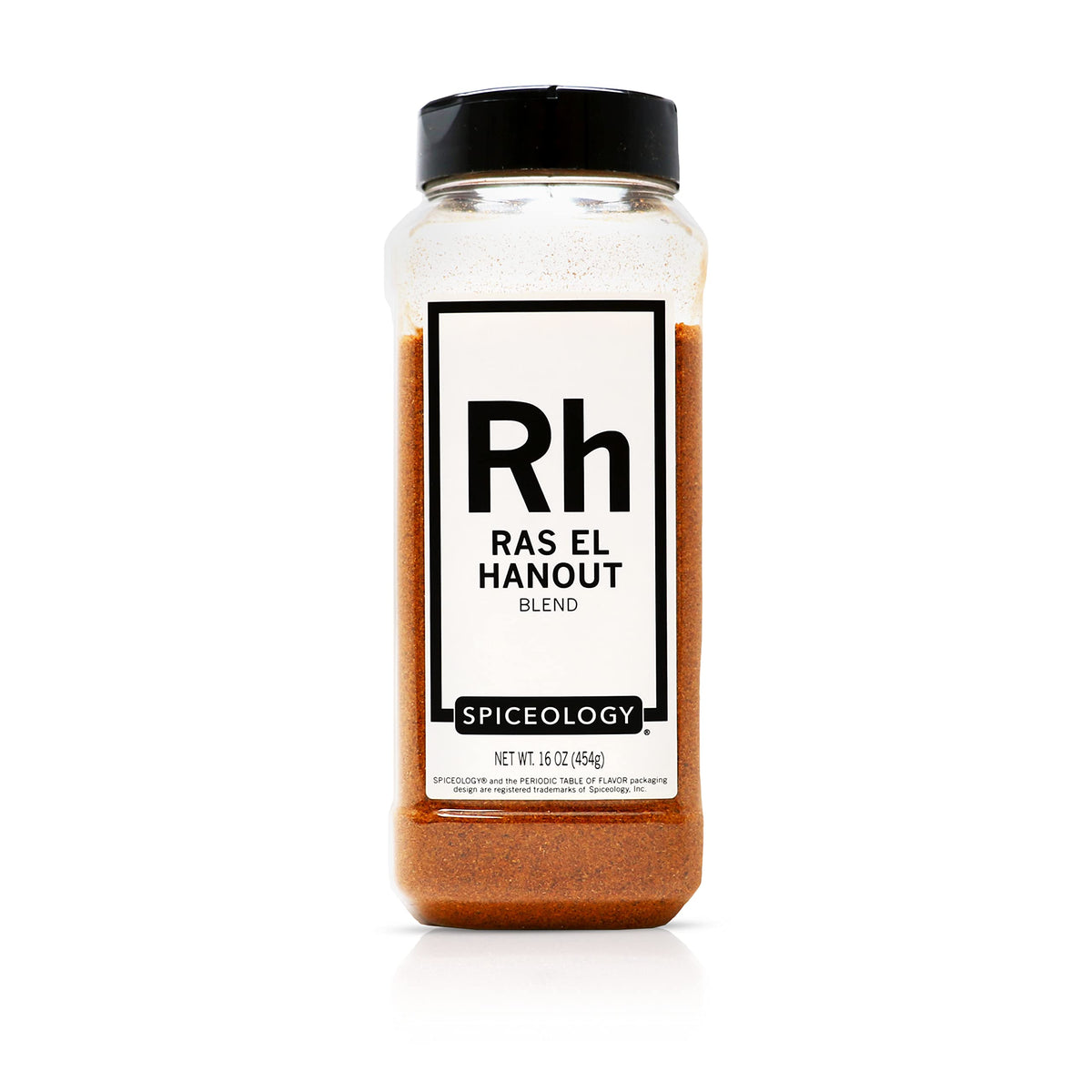 Spiceology Ras el Hanout jar front; versatile seasoning for poultry and vegetables.