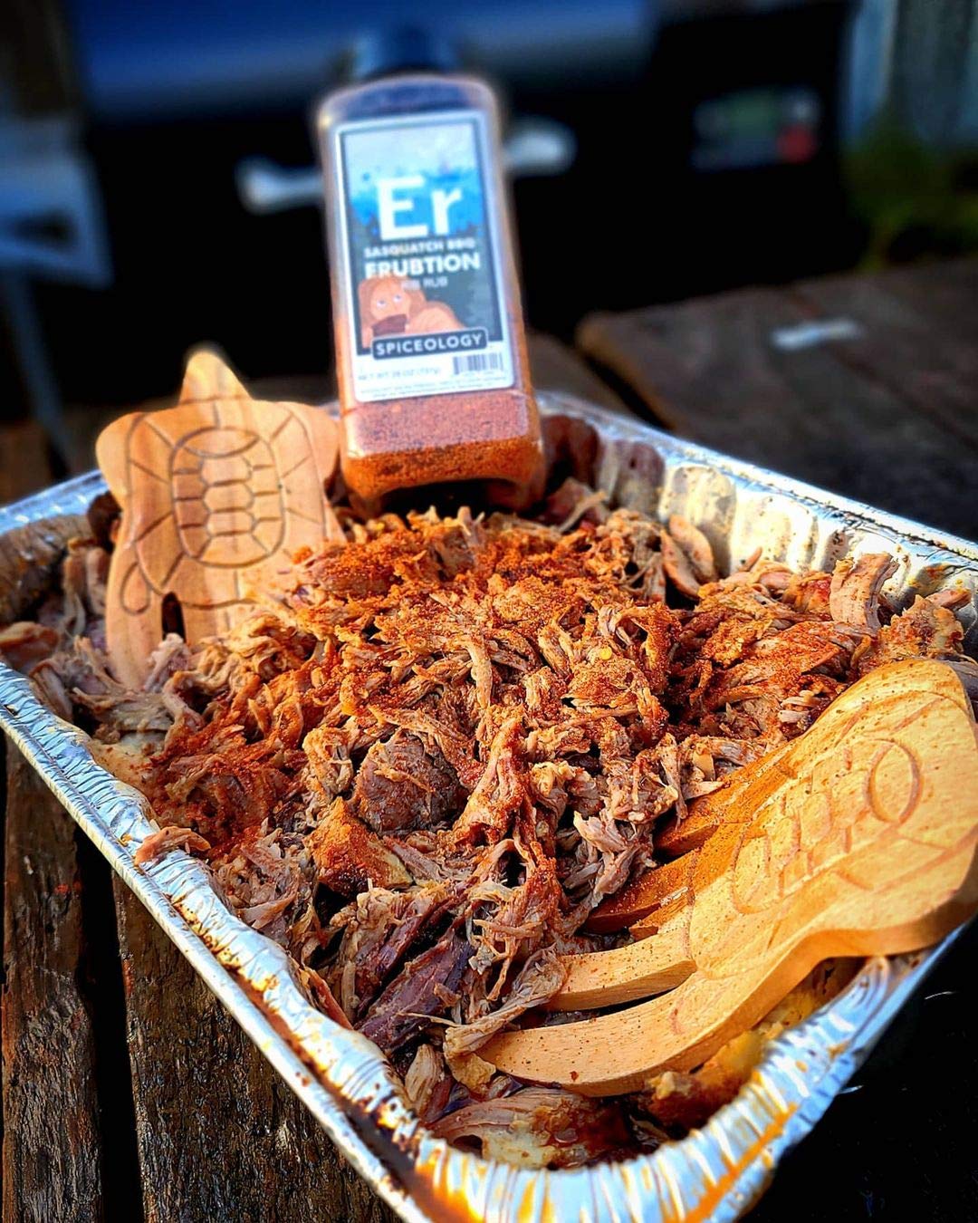 Spiceology Sasquatch Erubtion ribs-on-grill catching smoke and sear.
