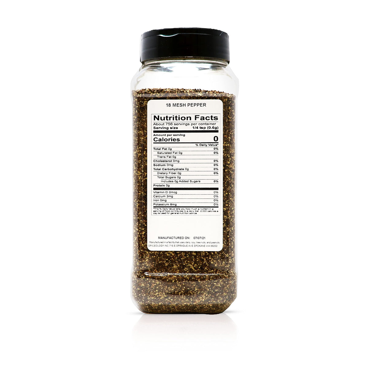Spiceology semi-coarse black pepper grinder enhances textured rubs