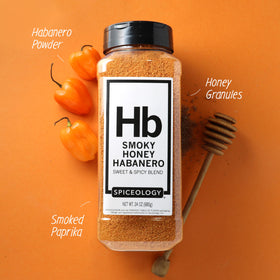Spiceology Smoky Honey Habanero habanero powder close-up emphasizing heat and depth.