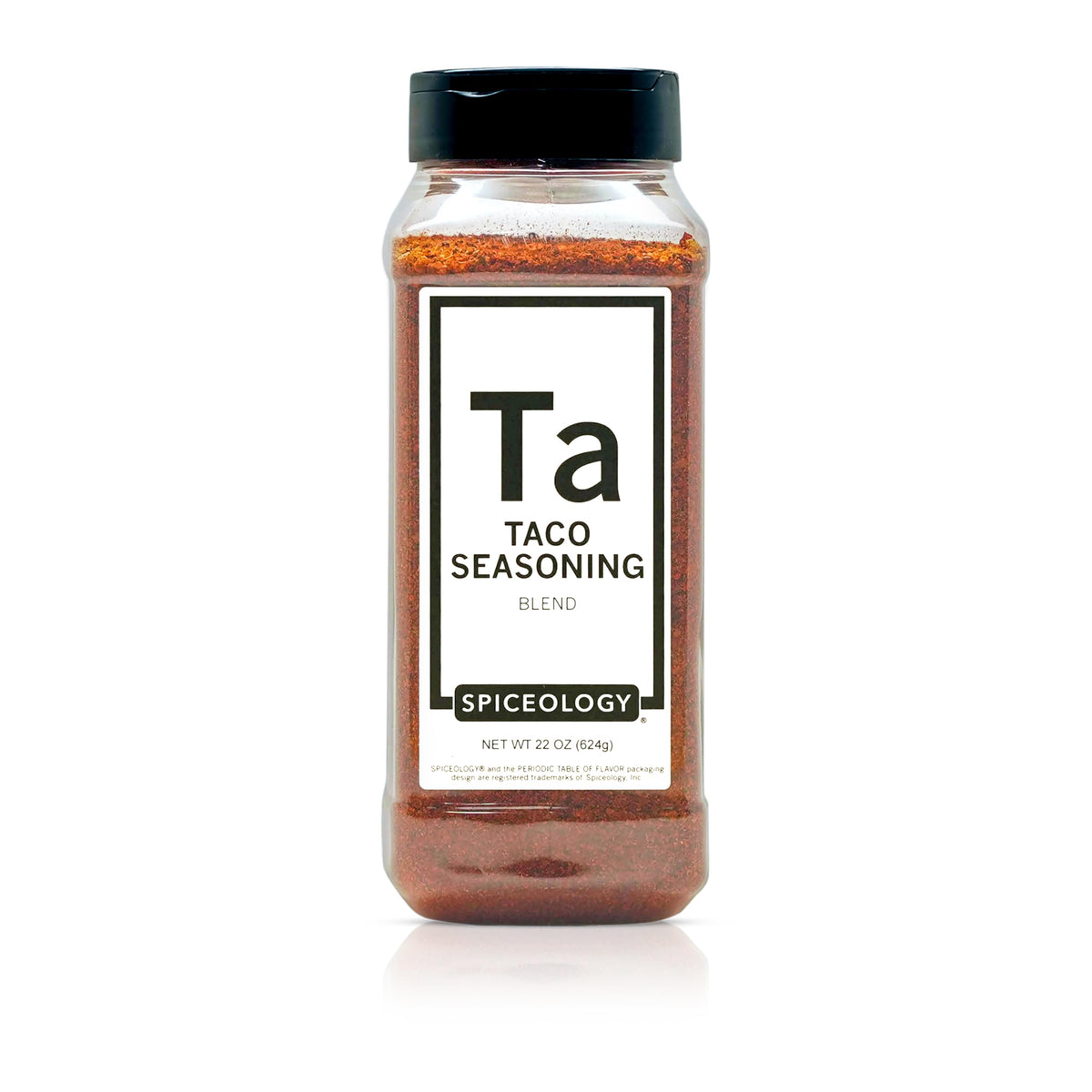 Spiceology Taco Seasoning bottle-front view for bold taco flavor