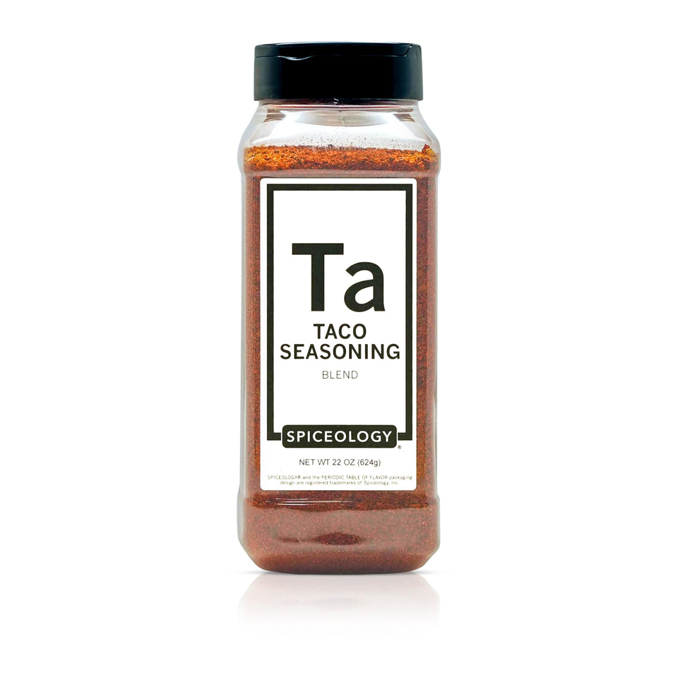 Spiceology Taco Seasoning bottle-front view for bold taco flavor