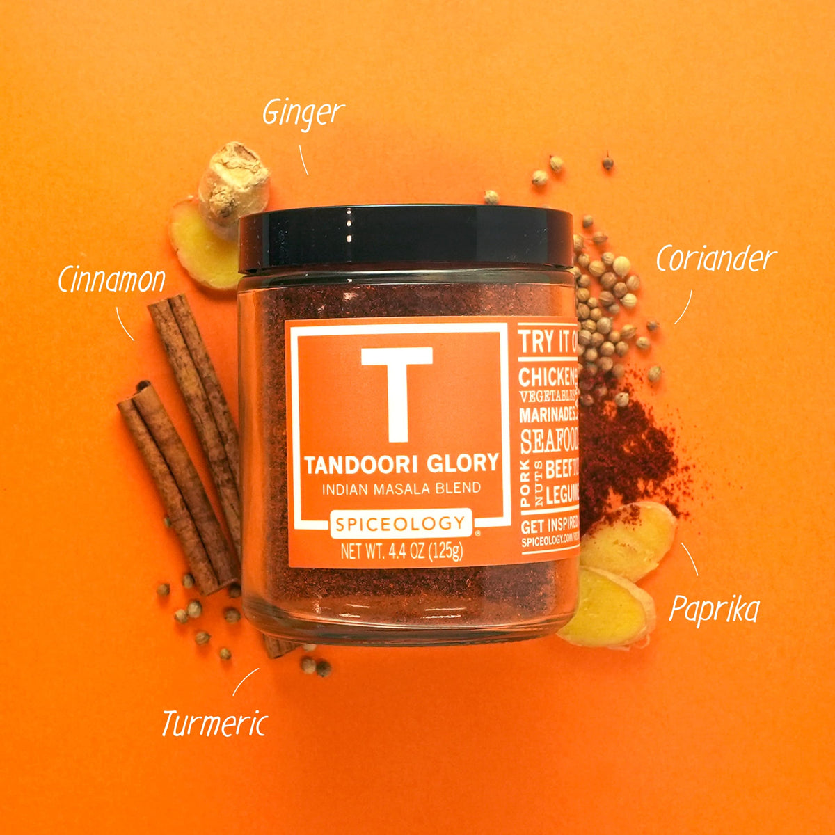 Grill-ready meat seasoned with Spiceology Tandoori Glory
