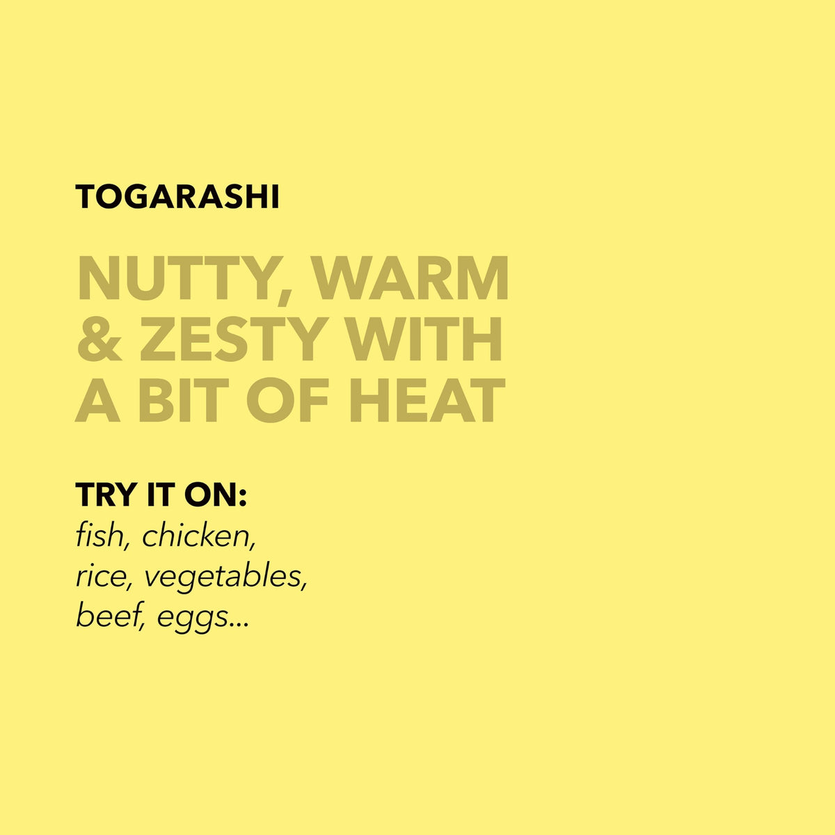 Spiceology Togarashi seaweed and tamari bring umami-rich accents