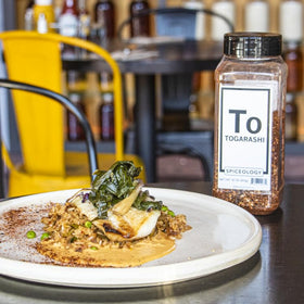 Spiceology Togarashi sushi plate showcases seasoning for delicate fish dishes