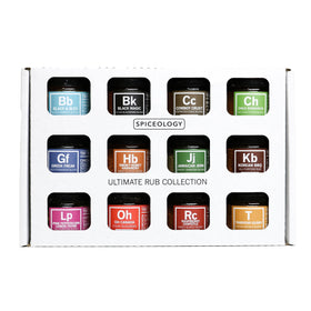 Spiceology Ultimate Rub Collection packaging on display, perfect for gifting cooks.
