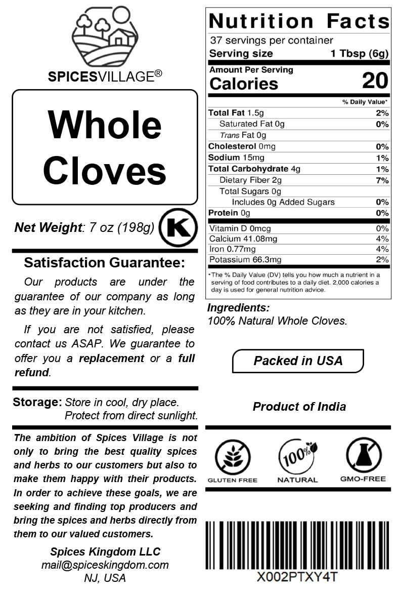 Spices Village whole cloves stored in a kitchen jar maintain aroma and freshness.