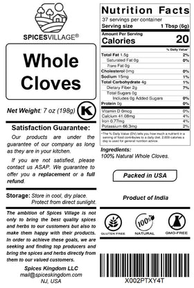 Spices Village whole cloves stored in a kitchen jar maintain aroma and freshness.