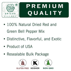 Spices Village dried peppers stay fresh in resealable packaging for pantry use.