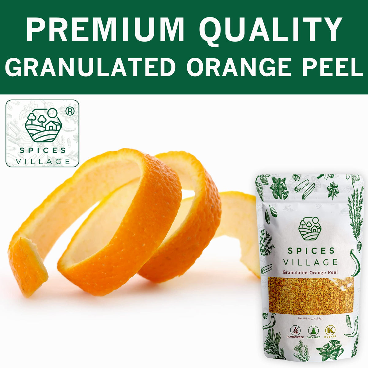 Spices Village orange peel granules simmering sauce enrich marinades with bright aroma.
