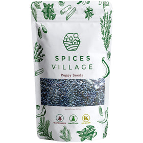 Spices Village Poppy Seeds in a bulk resealable bag for freshness and convenience