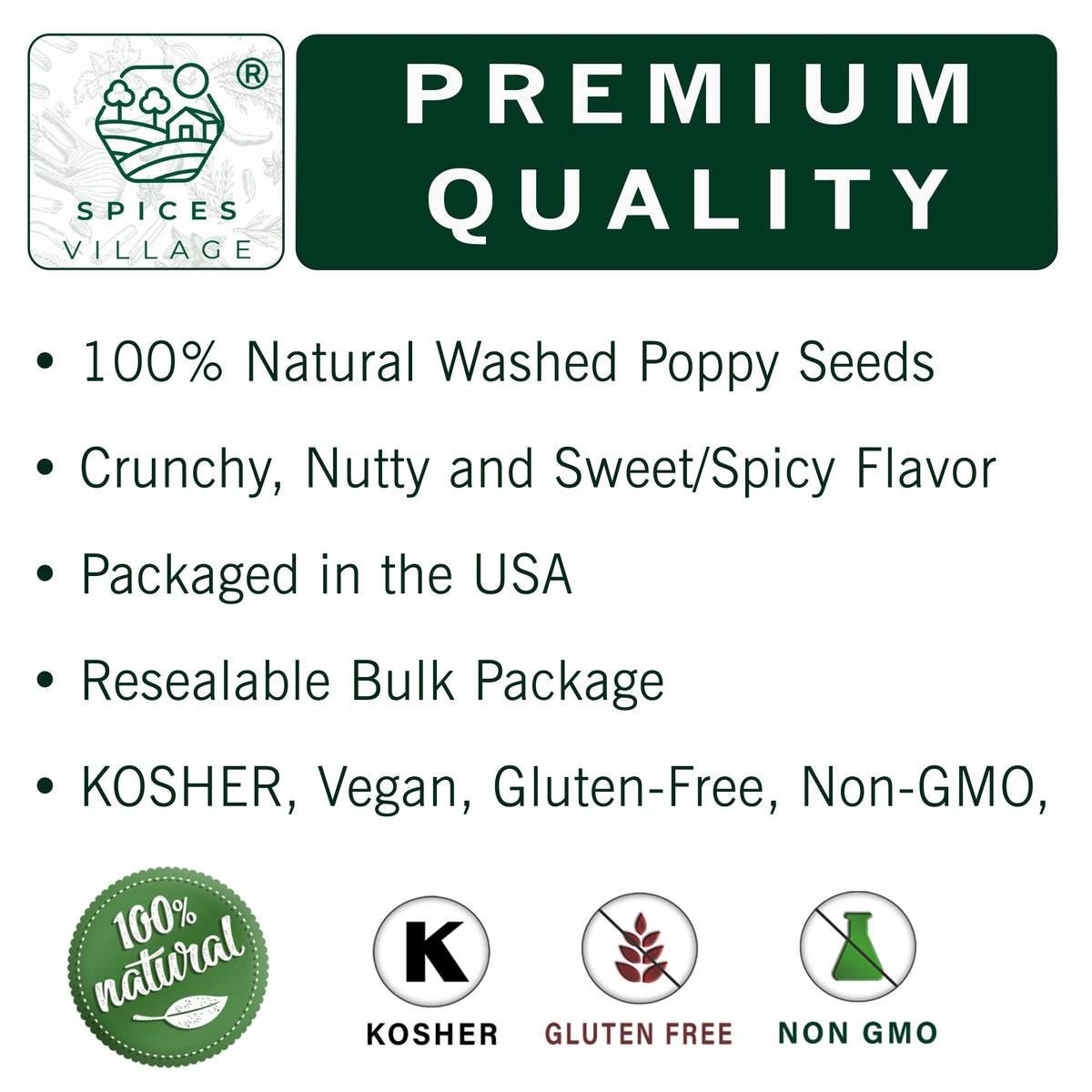 Gluten-free icon with Spices Village Poppy Seeds for gluten-conscious recipes