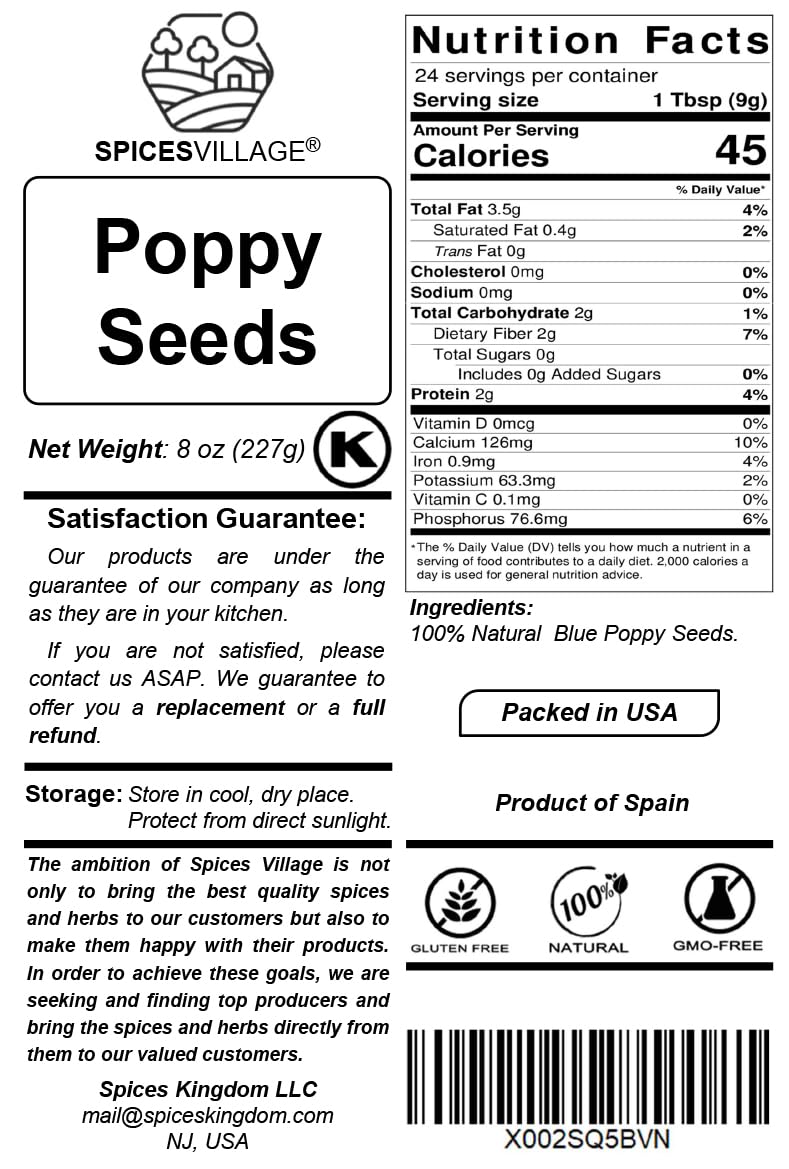 Poppy seeds in muffins or cakes for delicate flavor and texture with Spices Village