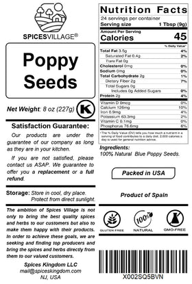 Poppy seeds in muffins or cakes for delicate flavor and texture with Spices Village