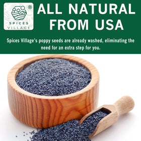 Non-GMO banner on Spices Village Poppy Seeds packaging