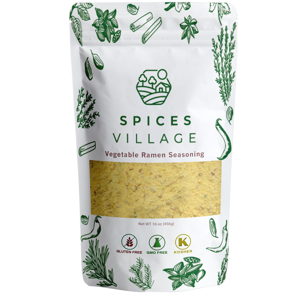 Spices Village vegetable ramen seasoning jar adds rich aroma to broth